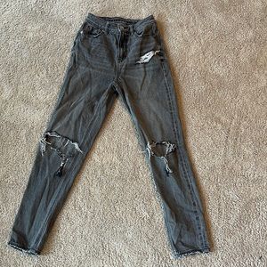 american eagle light gray straight jeans